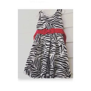 Cute Formal Zebra Print Children Dress Size 16
